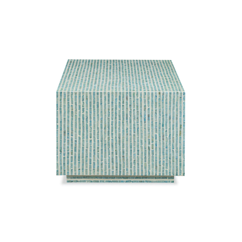 Earl 48" Shell Rectangular Coffee Table - Light Blue