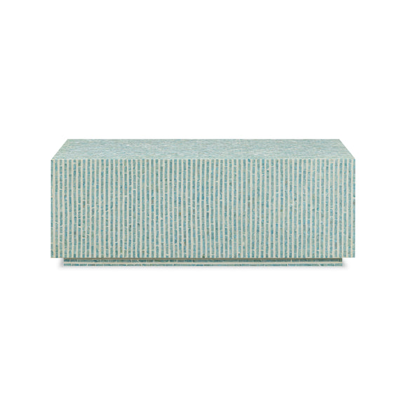 Earl 48" Shell Rectangular Coffee Table - Light Blue