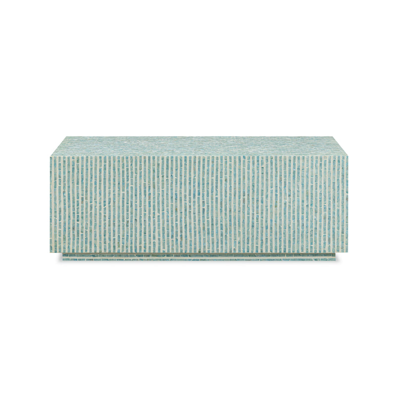 Earl 48" Shell Rectangular Coffee Table - Light Blue