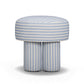 Masha Striped Performance Linen Accent Stool - Blue Stripes