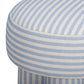 Masha Striped Performance Linen Accent Stool - Blue Stripes