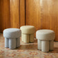 Masha Striped Performance Linen Accent Stool - Blue Stripes