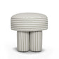Masha Striped Performance Linen Accent Stool - Khaki Stripes