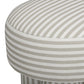 Masha Striped Performance Linen Accent Stool - Khaki Stripes