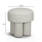 Masha Striped Performance Linen Accent Stool - Khaki Stripes