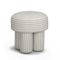Masha Striped Performance Linen Accent Stool - Khaki Stripes