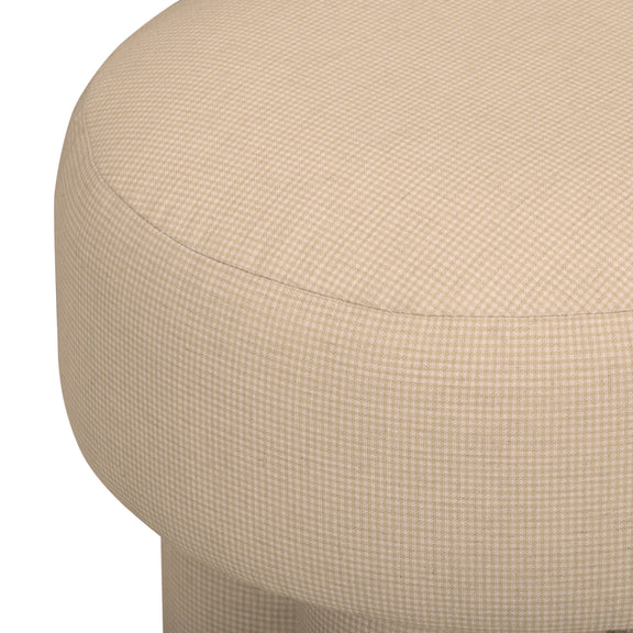 Masha Yellow Gingham Performance Linen Accent Stool