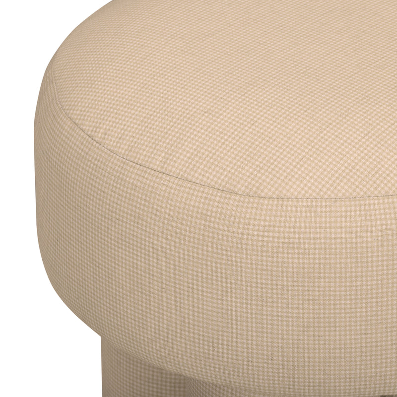 Masha Yellow Gingham Performance Linen Accent Stool