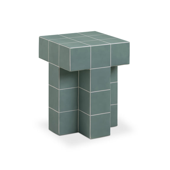 Alma Tile Concrete Indoor/Outdoor Side Table - Green