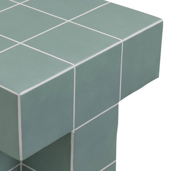 Alma Tile Concrete Indoor/Outdoor Side Table - Green