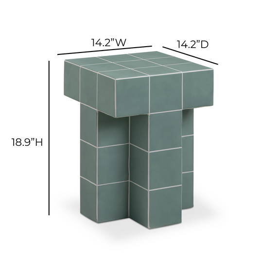 Alma Tile Concrete Indoor/Outdoor Side Table - Green