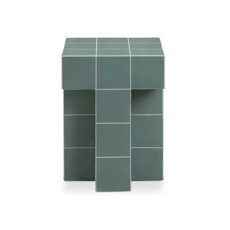 Alma Tile Concrete Indoor/Outdoor Side Table - Green