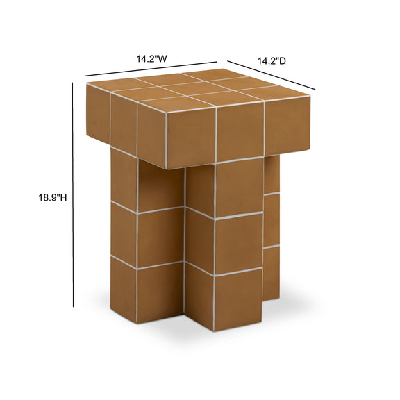Alma Tile Concrete Indoor/Outdoor Side Table - Orange