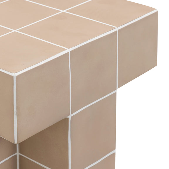 Alma Tile Concrete Indoor/Outdoor Side Table - Taupe