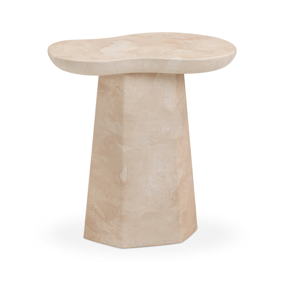 Zaya Rose Faux Marble Indoor/Outdoor Concrete Side Table