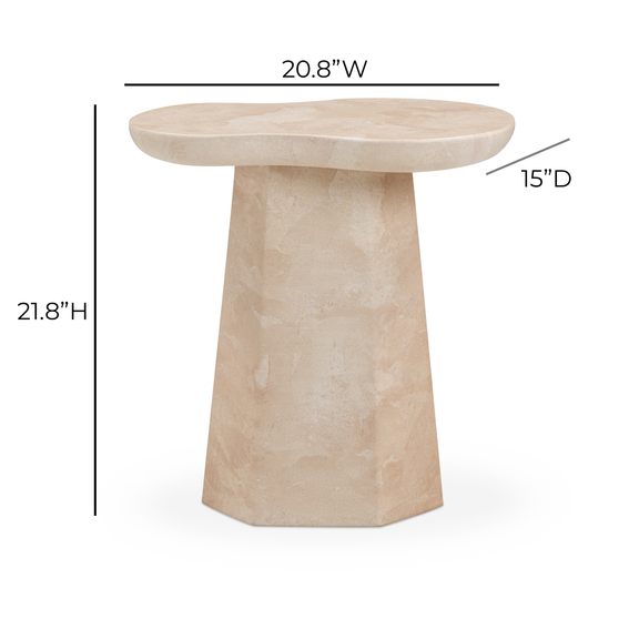 Zaya Rose Faux Marble Indoor/Outdoor Concrete Side Table