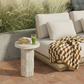 Asta Faux Travertine Indoor/Outdoor Concrete Side Table