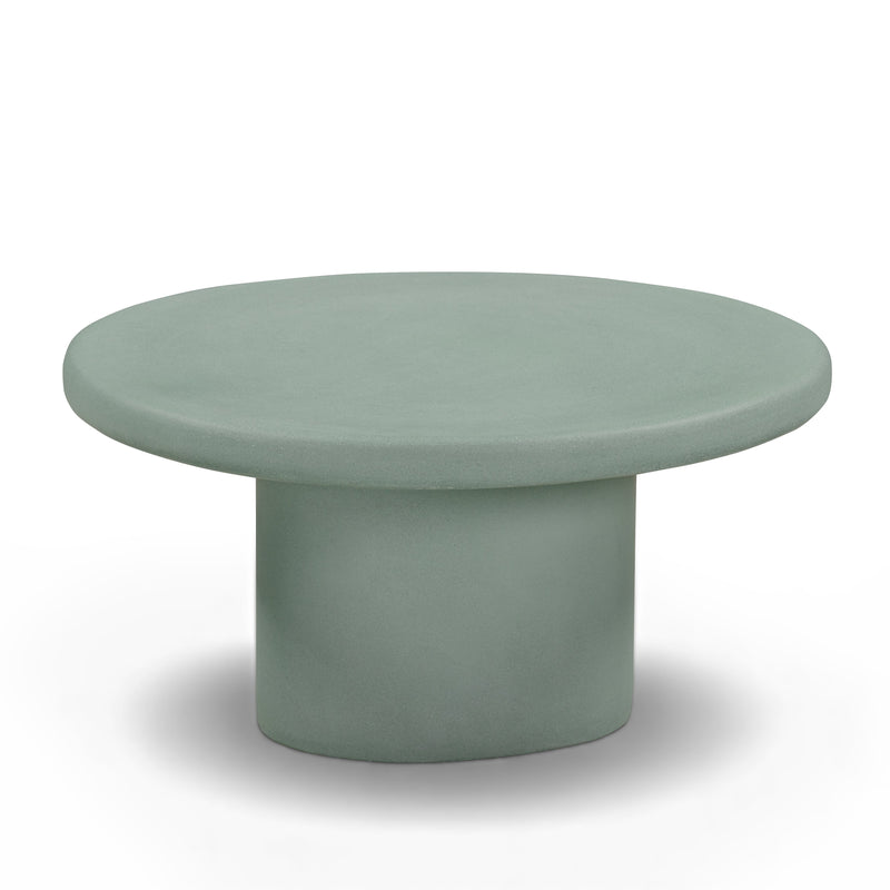 Jade Concrete Indoor/Outdoor Coffee Table (28"-34") - Green / Medium