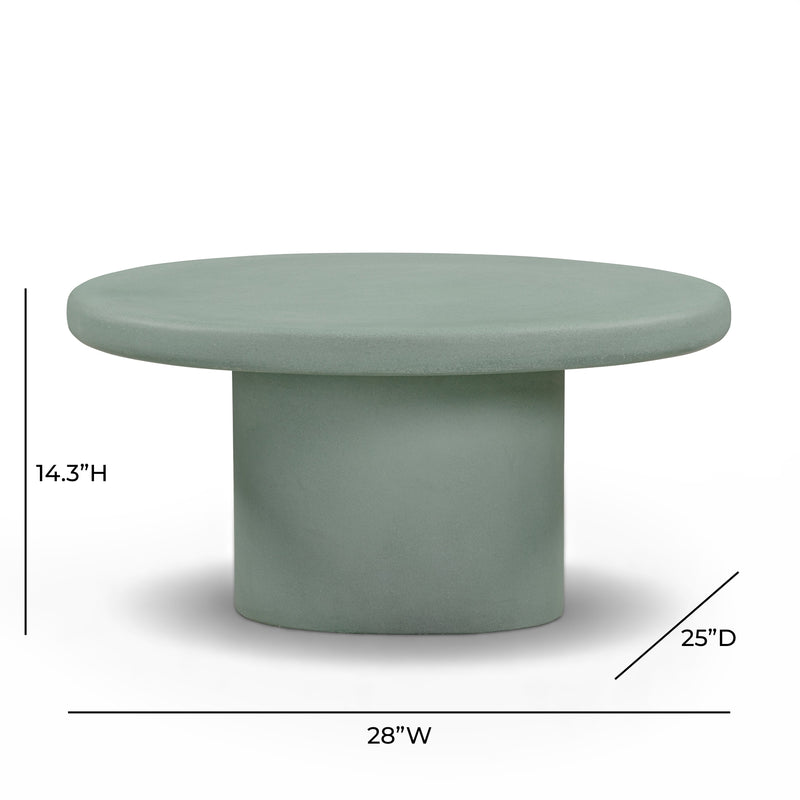 Jade Concrete Indoor/Outdoor Coffee Table (28"-34") - Green / Medium