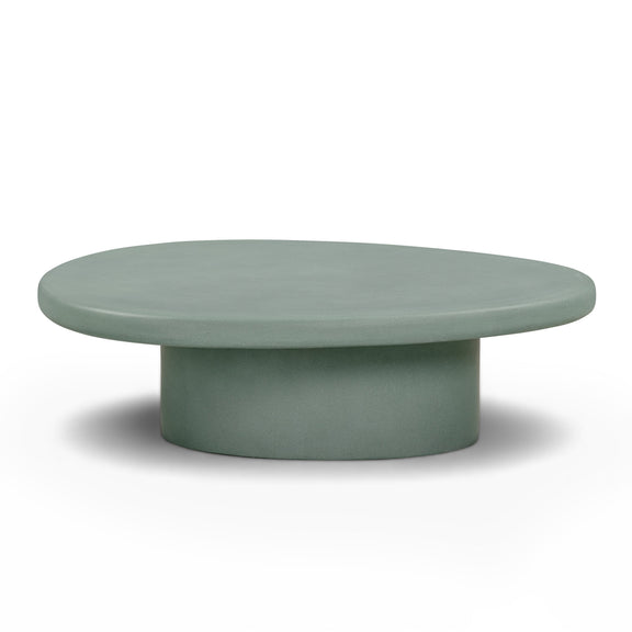 Jade Concrete Indoor/Outdoor Coffee Table (28"-34") - Green / Large