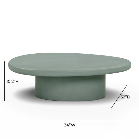 Jade Concrete Indoor/Outdoor Coffee Table (28"-34") - Green / Large