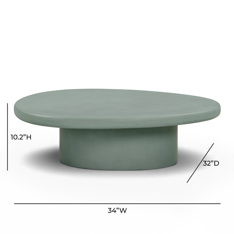 Jade Concrete Indoor/Outdoor Coffee Table (28"-34") - Green / Large