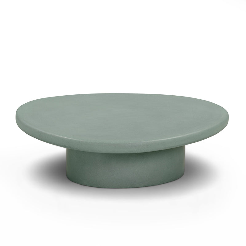 Jade Concrete Indoor/Outdoor Coffee Table (28"-34") - Green / Large