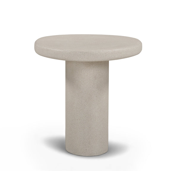 Jade Concrete Indoor/Outdoor Side Table - Cream