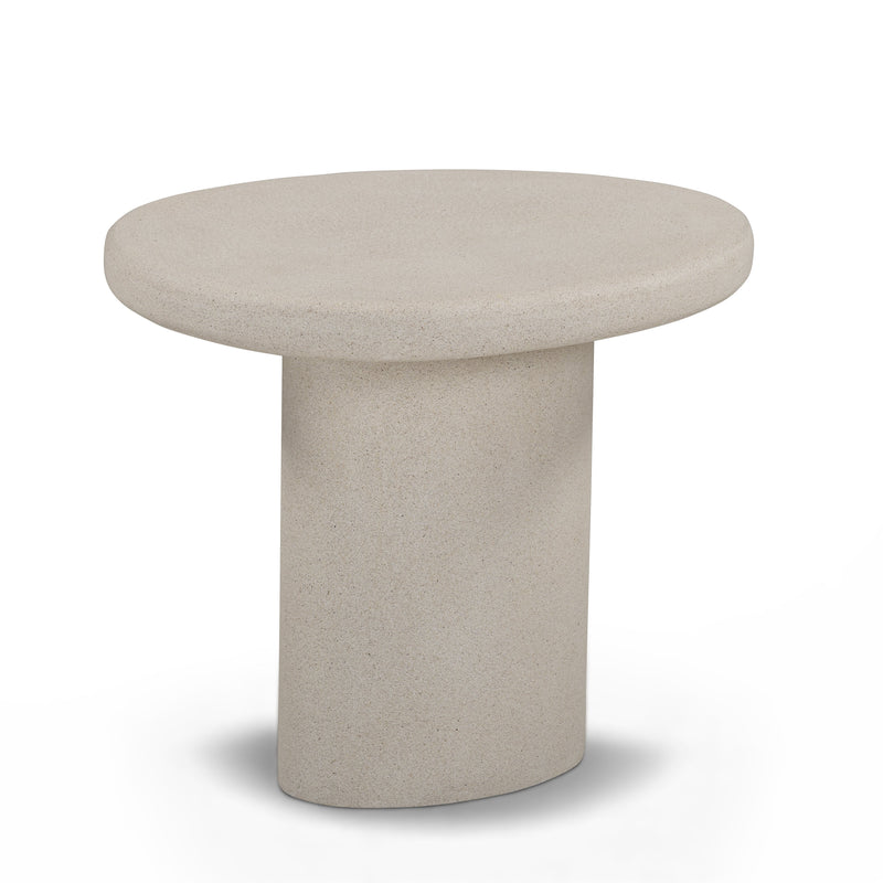 Jade Concrete Indoor/Outdoor Side Table - Cream