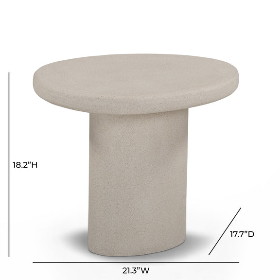 Jade Concrete Indoor/Outdoor Side Table - Cream