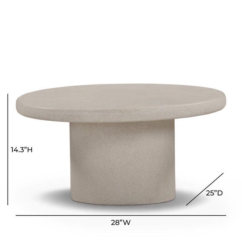 Jade Concrete Indoor/Outdoor Coffee Table (28"-34") - Cream / Medium