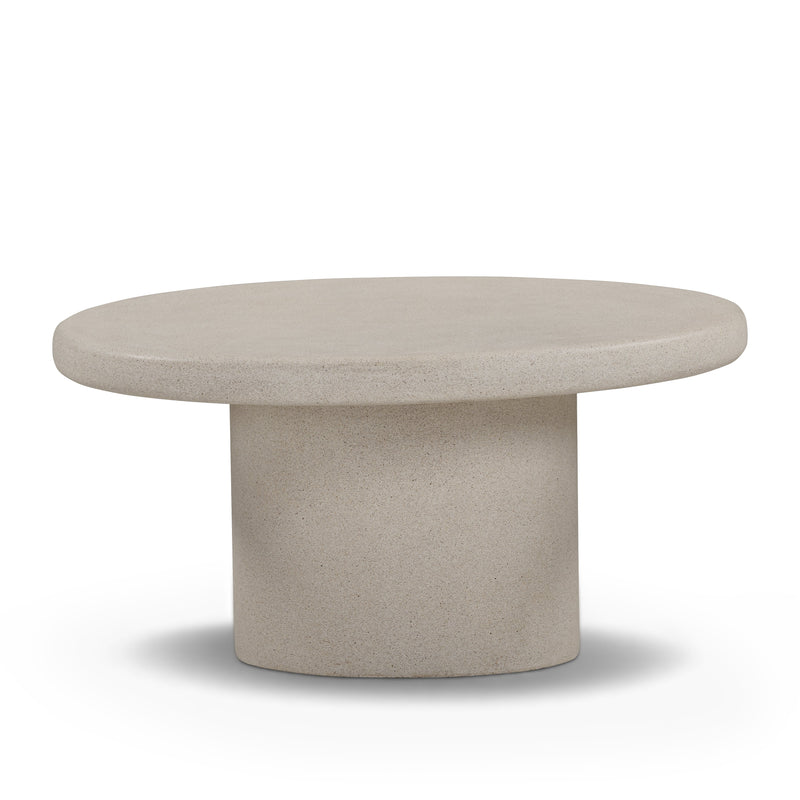 Jade Concrete Indoor/Outdoor Coffee Table (28"-34") - Cream / Medium