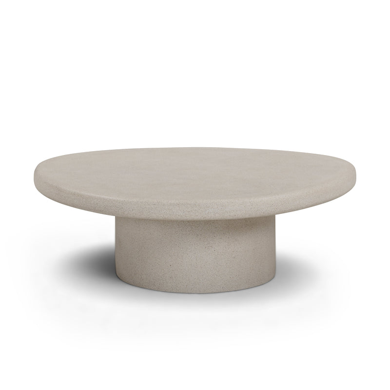 Jade Concrete Indoor/Outdoor Coffee Table (28"-34") - Cream / Large