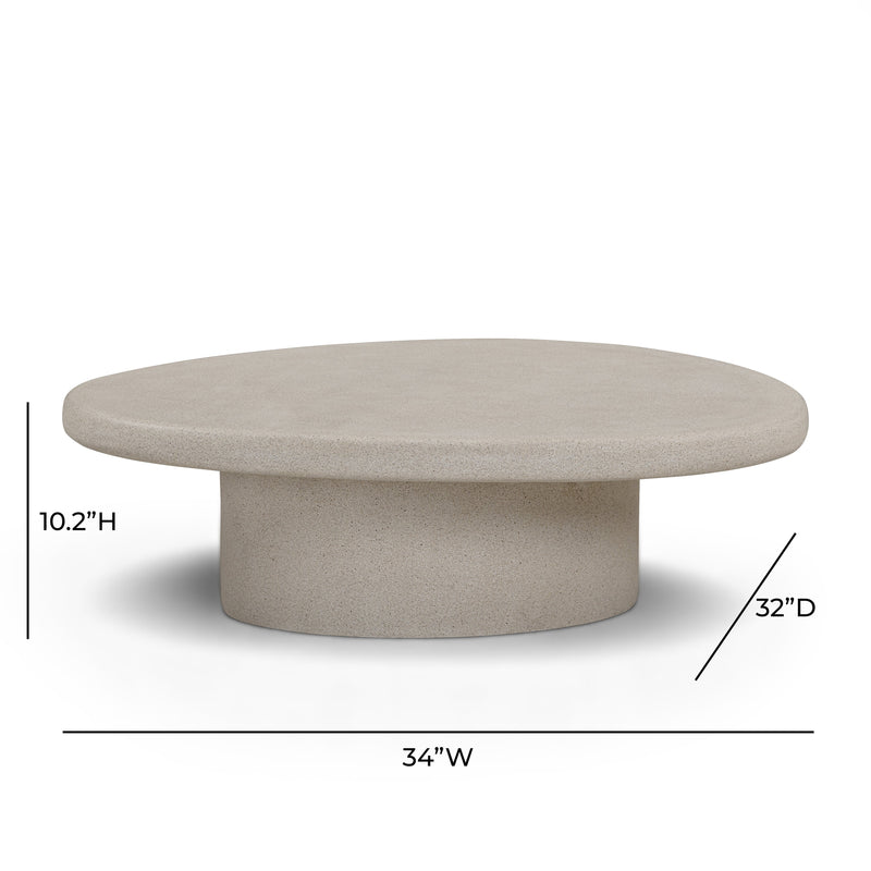 Jade Concrete Indoor/Outdoor Coffee Table (28"-34") - Cream / Large