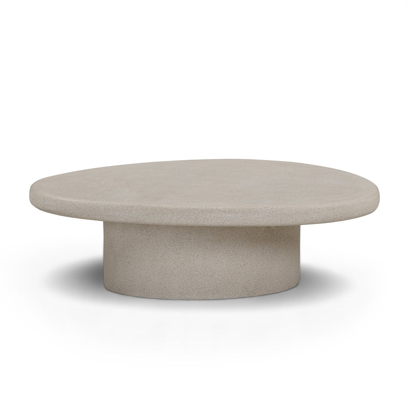 Jade Concrete Indoor/Outdoor Coffee Table (28"-34") - Cream / Large