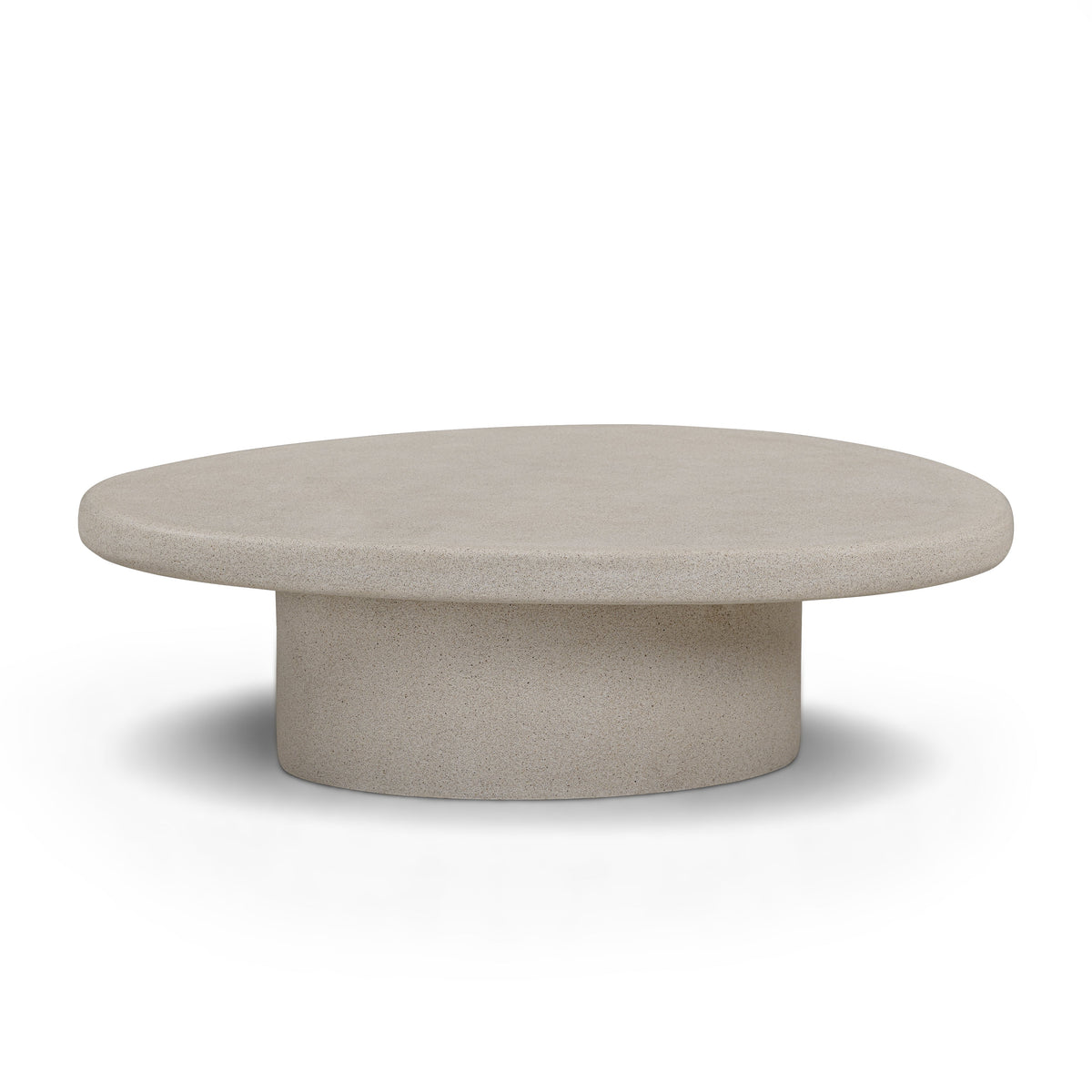 Jade Concrete Indoor/Outdoor Coffee Table (28"-34") - Cream / Large