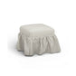 Gertrude Striped Performance Linen Skirted Ottoman - Khaki