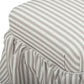 Gertrude Striped Performance Linen Skirted Ottoman - Khaki