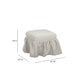 Gertrude Striped Performance Linen Skirted Ottoman - Khaki