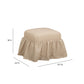 Gertrude Yellow Gingham Performance Linen Skirted Ottoman