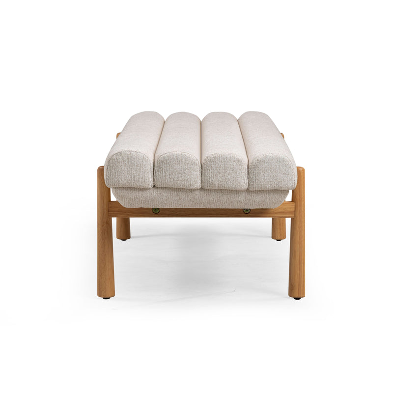 Julianna 56" Textured Performance Fabric Bench - Cream