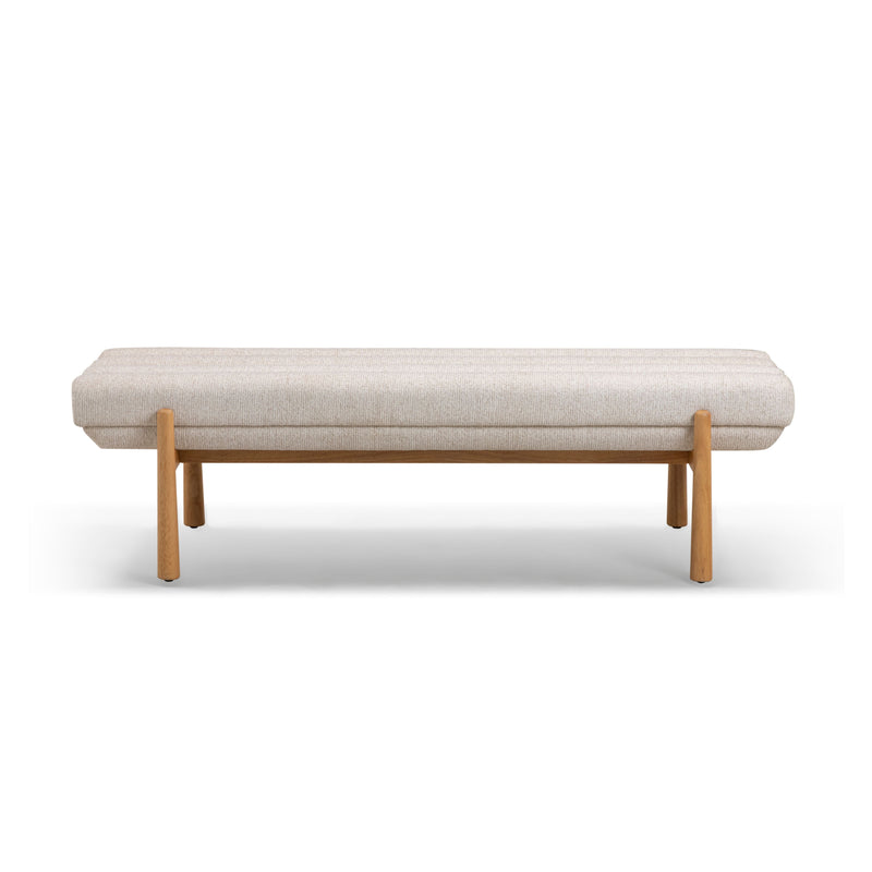 Julianna 56" Textured Performance Fabric Bench - Cream