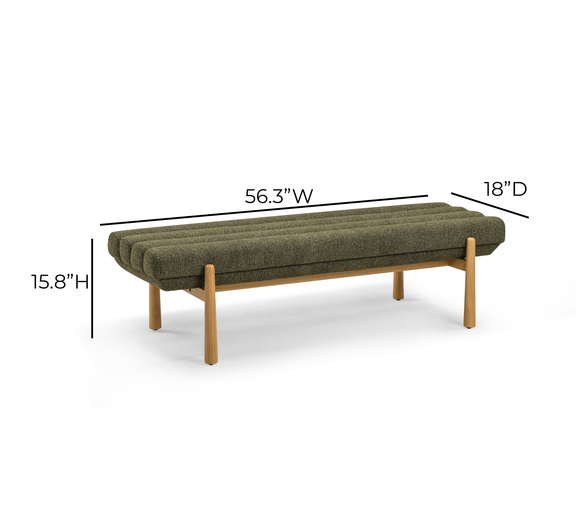 Julianna 56" Textured Performance Fabric Bench - Green