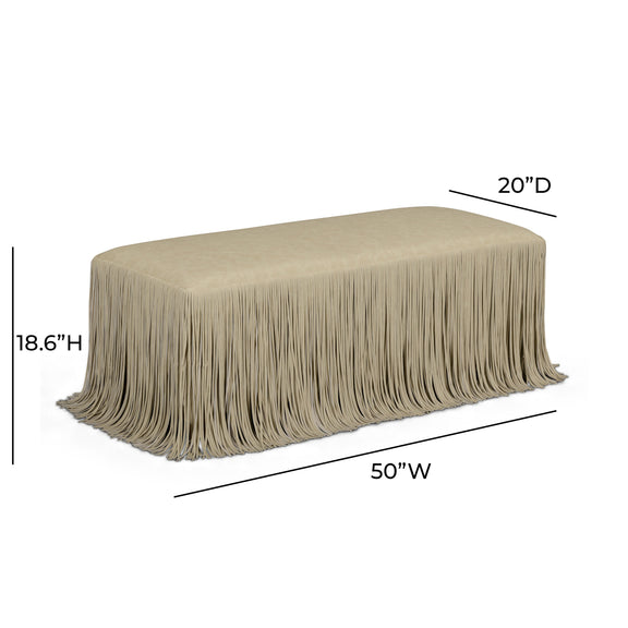 Shag Me 50" Performance Vegan Leather Bench - Tan