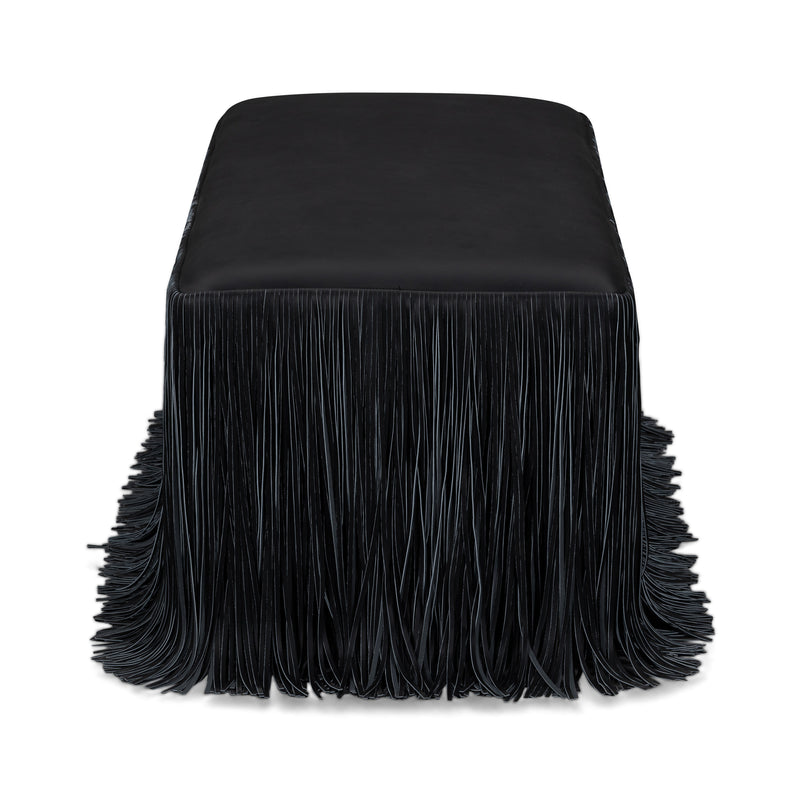 Shag Me 50" Performance Vegan Leather Bench - Black