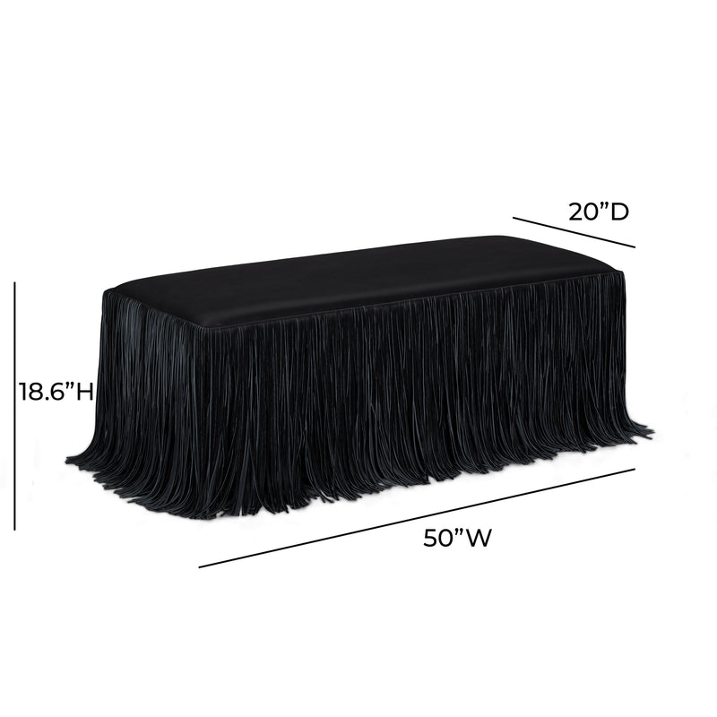 Shag Me 50" Performance Vegan Leather Bench - Black