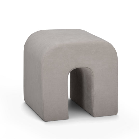Desi Performance Velvet Ottoman - Taupe