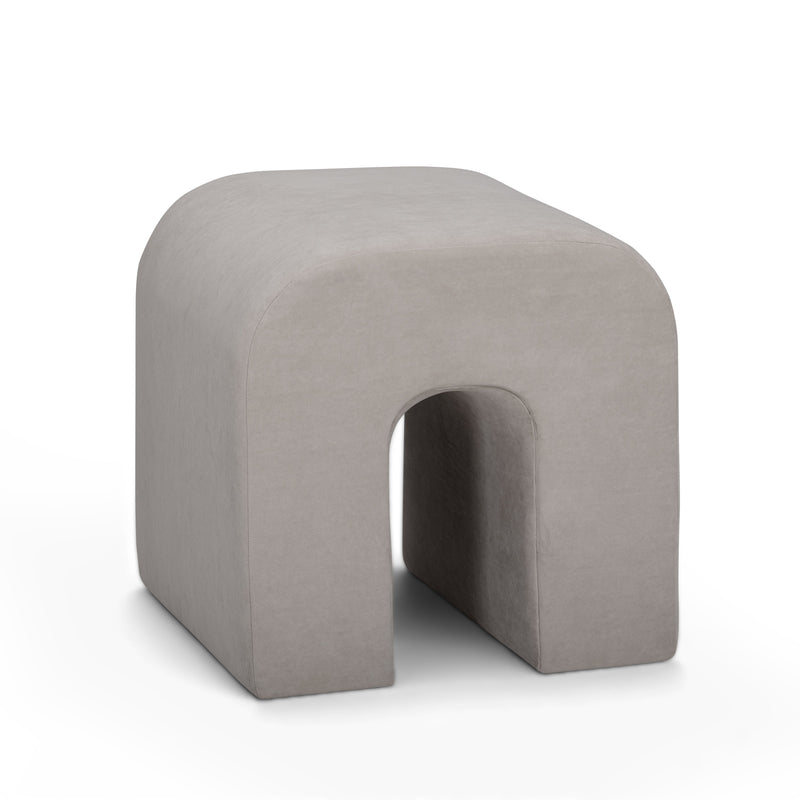 Desi Performance Velvet Ottoman - Taupe