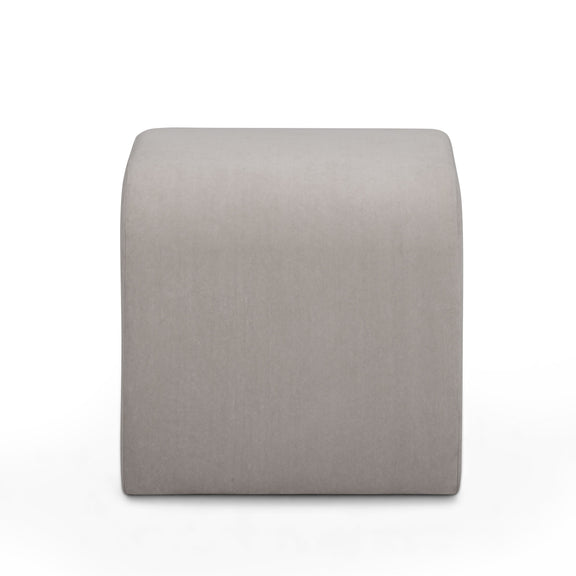 Desi Performance Velvet Ottoman - Taupe