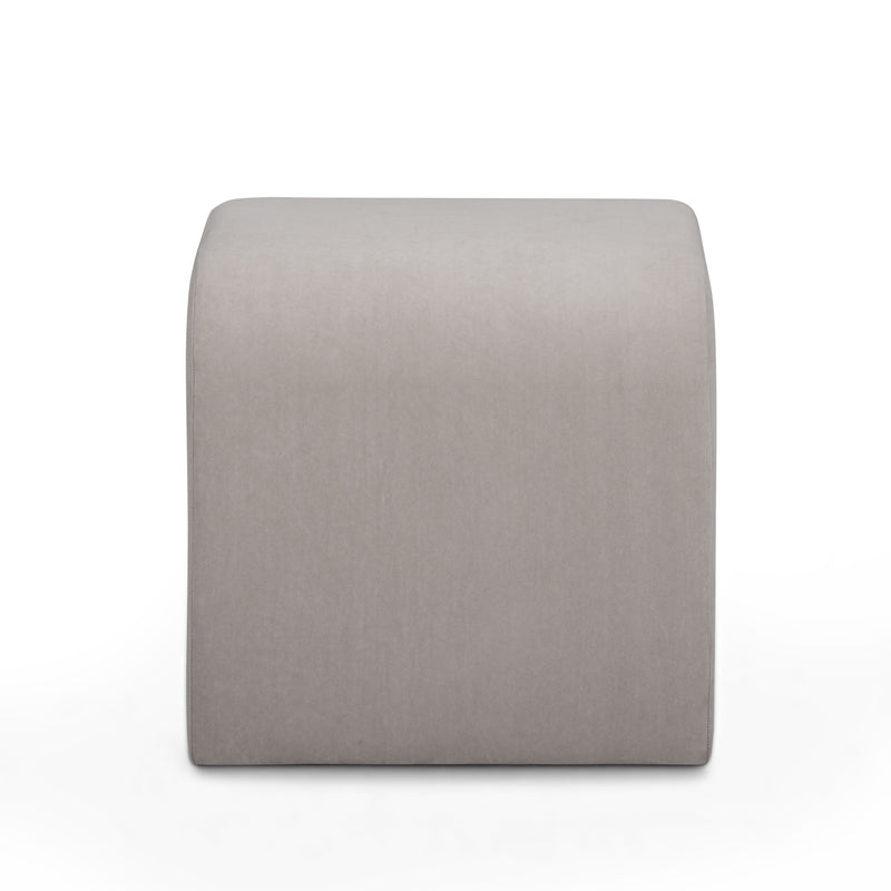 Desi Performance Velvet Ottoman - Taupe